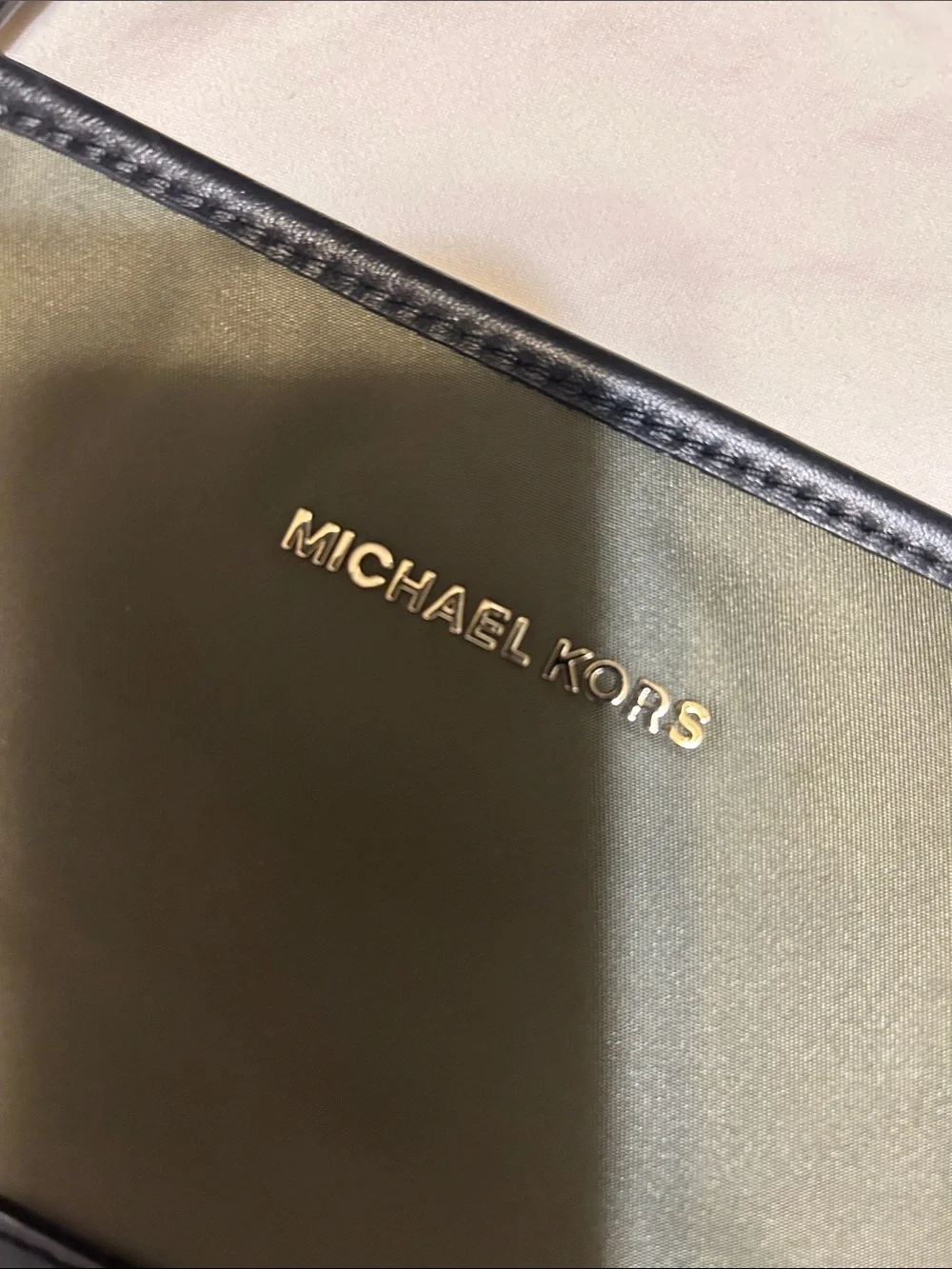 Michael Kors Olive Green Tote with Black Studded Straps